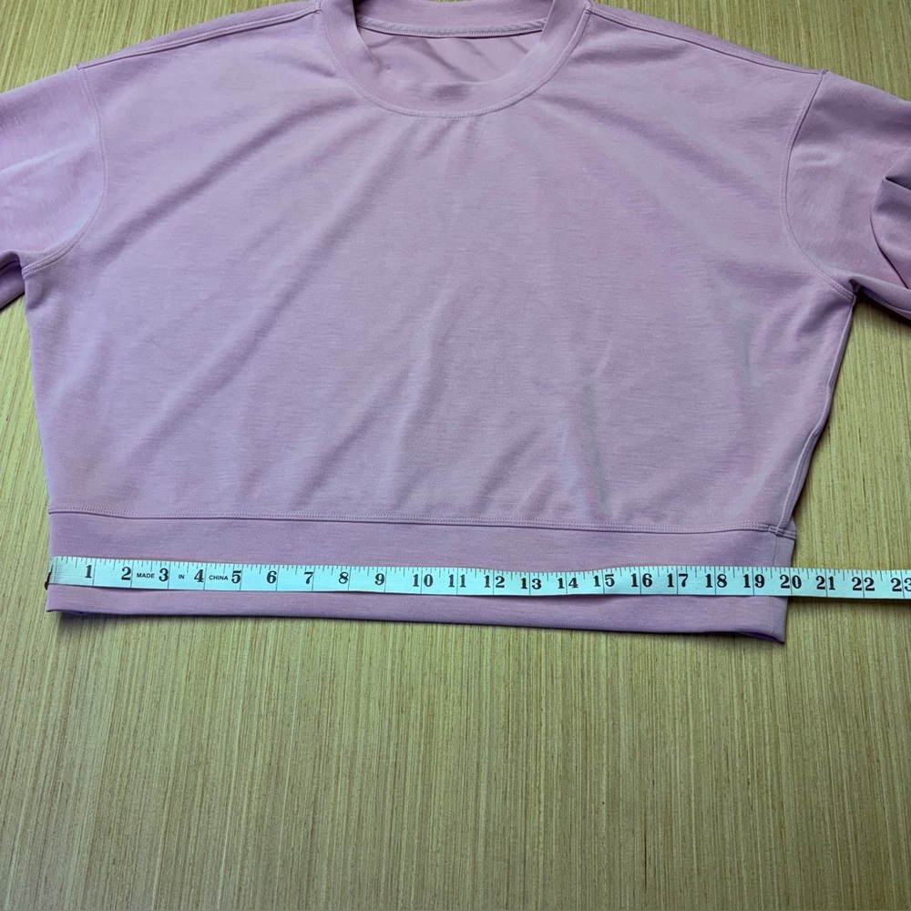 Lululemon Perfectly Oversized Crop Crew Softstreme Pink Women's 8 - Picture 5 of 9